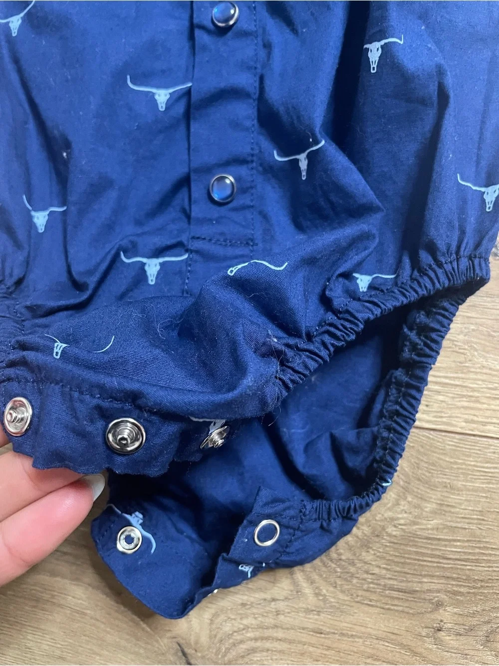 Baby cowboy style Bundle Navy Long-Sleeve Bodysuit with Denim Wrangler jeans